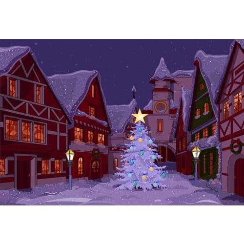 Fairy Christmas town photo backgrounds polyester 2020 newborn photography backdrops for photo studio props photophone lv-1256