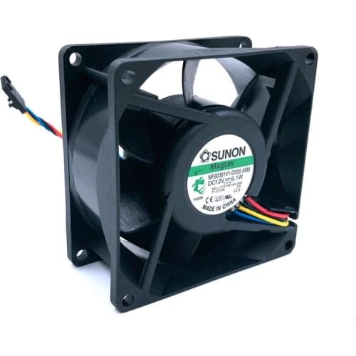 H814N-A00 Free Shipping For SUNON MF80381V1-D000-M99 DC 12V 6.1W 4-wire 4-pin connector 80mm 80x80x38mm Server Square Cooling fa