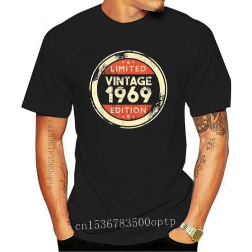 New Black 50Th Birthday T-Shirt Vintage 1969 Shirt- 50 Years Old Gifts 100% Cotton Breathable Tee Shirt