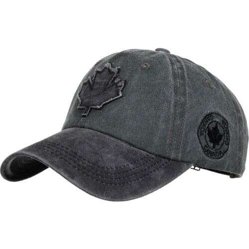 Maple leaf Embroidery Cotton Caps Unisex Vintage Foldable Hip Hop Baseball Caps Casual Sun protection Soft Trucker Casquette