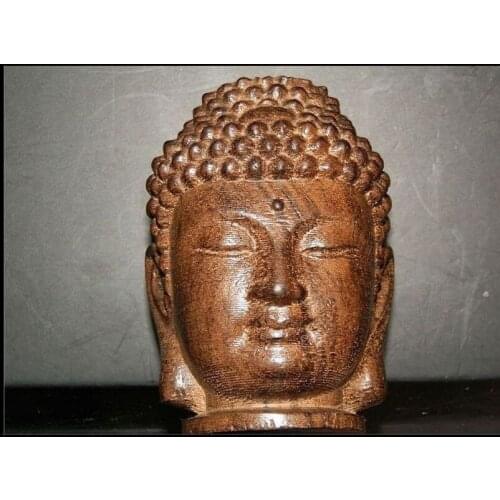 Chino sándalo coleccionable a mano tallado Buda adorno estatua FIGUR