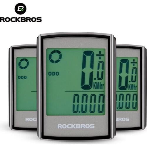 ROCKBROS Waterproof Bicycle Computer LCD Backlight Stopwatch Wireless Cycling Bike Computer Speedometer Odometer MTB Accessories