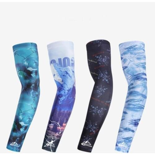 Cool Sleeves Summer Sunscreen Ice Silk Sleeves Outdoor Riding Climbing Fishing Sports Arm Guards Non-Slip Breathable Ice Sleeves
