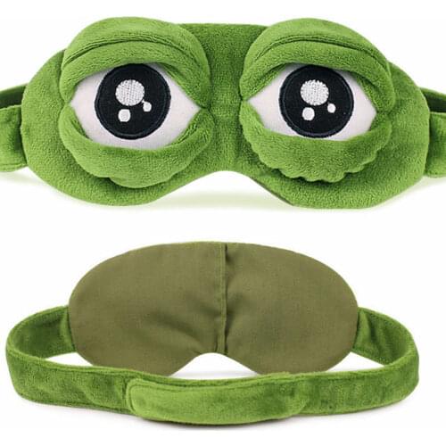 Sleep Eye Mask 3D Cute Frog Padded Shade Cover Sleeping Close/Open Funny Mask Novely Eye Patch Sleeping Rest