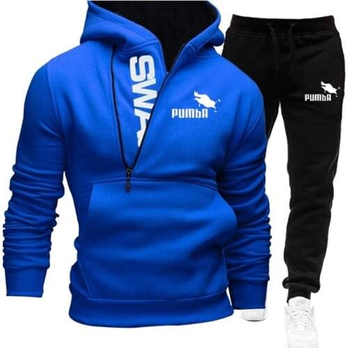2020 New Casual Brand Men Sportswear Sets Running Sports Fitness Tracksuit Male Two Pieces Sweatshirt+Sweatpant Gym Clothing