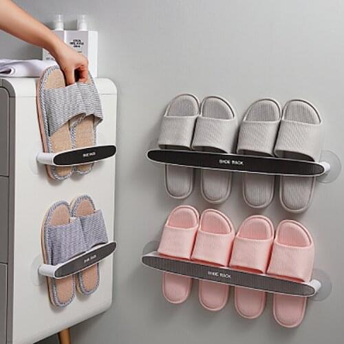 Bathroom Wall Mounted Slippers Hanger Shoe Organizer Family Storage Shoe Rack Can Space Saving Hanging Shoe Box