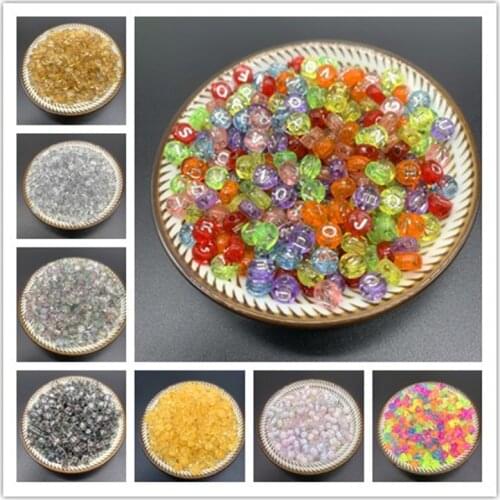 New 100pcs 7mm Letter Beads Colorful Mix Oval Shape 26 Alphabet Charms DIY Beads For Bracelet Necklace Jewelry Making Wholesale