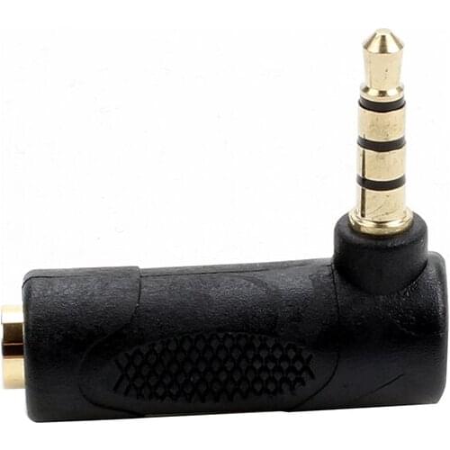 1pc /2pcs/5pcs 90 Degree Right Angled Adapter Gold Plated 3.5mm Male to Female Audio Microphone Jack Stereo Plug Connector