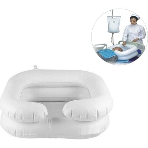 Portable Hair Washing Basin With Drain Tube For The Disabled Inflatable Shampoo Basin Tub Bed Rest Nursing Aid Sink Shampoo Tray