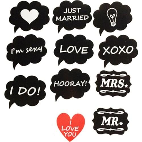 Wedding Party Photo Props Just Marrid I Do Decoration I Love You Banner Wedding Decortion Supplies NW07