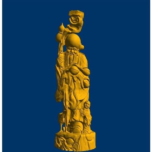 3D model Computer engraving relief in STL file format The god of longevity 5