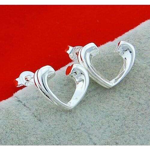 Luxury 925 Sterling Silver Dainty Exquisite Heart Charm Earrings For Women Girls Fashion Jewelry Wedding Party Earrings