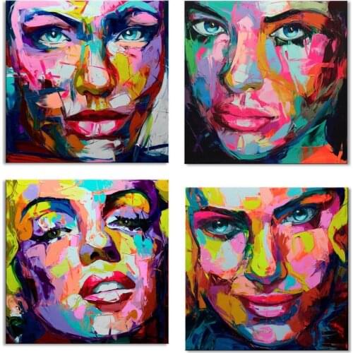 Handmade Knife Painting Abstract Face Painting Impasto Figure Canvas Wall Art Decoration For Home FP-012