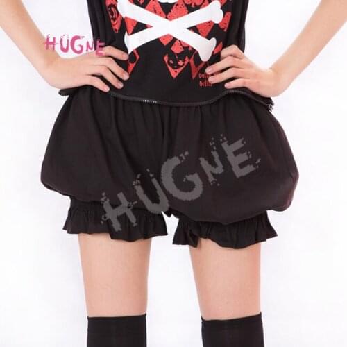 Kawaii Cosplay Shorts Lolita Bloomers Pantalooms for Women White Black Cotton Shorts