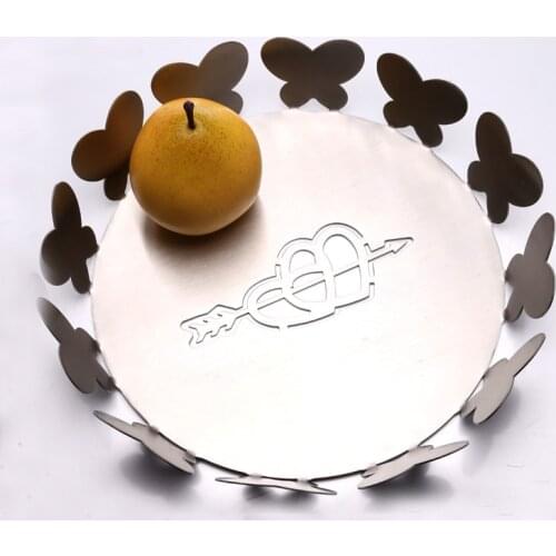 Modern European style simple creative 304 stainless steel plate fruit basket metal Cupid wedding home crafts decorative pots