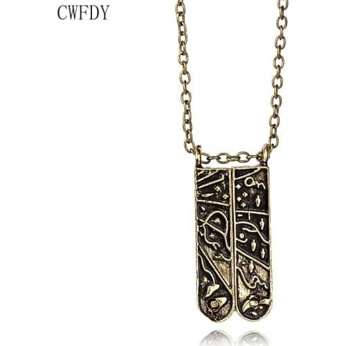 CWFDY Vintage Lolita Vintage GRIMM Key Necklace Jewelry Bronze Key Pendant Necklaces For Friends Birthday Gifts 12pcs Wholesale