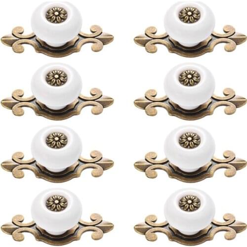 8pcs/2pcs Vintage Retro Style Kitchen Cabinet Cupboard Drawer Door Knobs Metal Pull Handles Door Drawer Single Hole Handle