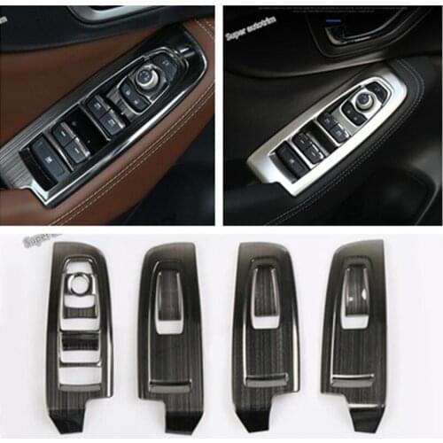 Lapetus Inner Door Armrest Window Switch Control Panel Accessories Interior Cover Trim 4 Pcs Fit For Subaru Forester 2019 - 2021