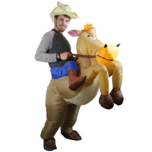 Adult Inflatable Horse Costume Riding Cowboy Cosplay Adult Fancy Stag Hen Night Costume Dress