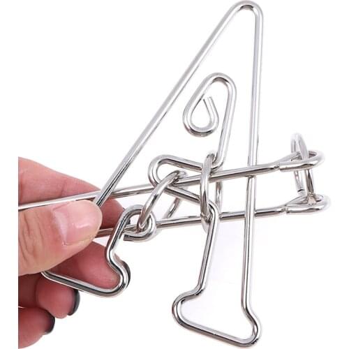 1pc Challenging Metal Letter A Ring Puzzle Brain Teaser Game for Adults Kids Intellectual Toys NEW