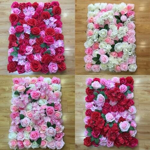 Artificial Net Red Flower rRow Background Wall Red Pink Beauty Wedding Background Flower Wall Decoration Simulation Flower