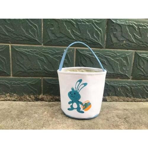 100pcs/lot Multi Colors Glitter Printing Cute Rabbit Bunny Easter Bucket Big Capacity Easter Decoration Tote