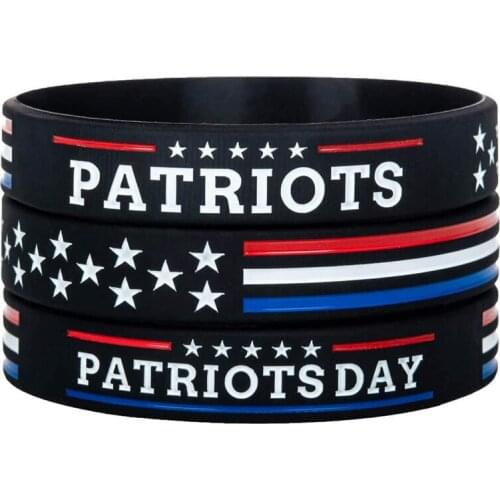 300pcs Patriots American Flag with Thin Red Line & Thin Blue Line Silicone Bracelets Rubber Wristbands Free Shipping by DHL