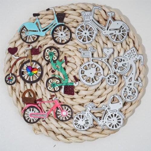 4pcs Bike Bicycle Metal Dies Cut Stencils For Scrapbooking Paper Card Album Photo Craft Art Embossing Painting Decorations New