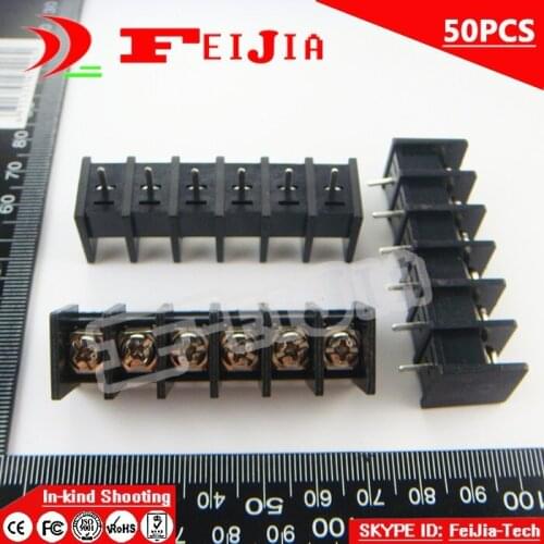 50PCS 45-9.5-6P / 45 9.5mm 6Pin Barrier Terminal Block Screw Terminal Block Pitch 9.5mm Terminal Block Free Shipping