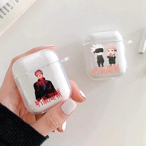 Anime Jujutsu Kaisen Case For Apple AirPods 2/1 Air Pods 2 1 Bluetooth Earphone Protective Box Itadori Yuji Cartoons Cover Cases