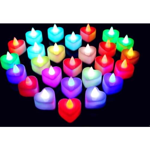 Electronic Candle Heart-shaped Lovenight Lights for Adults Room Romantic Modern and Simple Light for Wedding Valentines Day