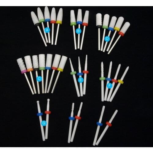 1pcs Ceramic Milling Cutter Nail Drill Bit Electric Manicure Drills Pedicure Mill Bits Machine Files Nail Art Tools Equipment