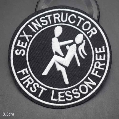 Round Sex Instructor Iron On Patch Embroidered Clothes Patch For Clothing Boys Clothes Stickers Garment Apparel Accessories