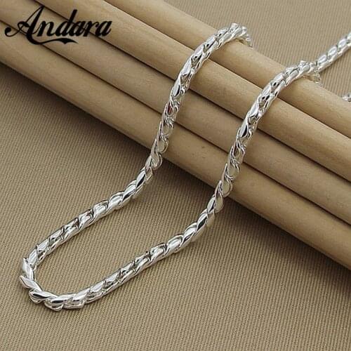 Wholesale Price Mens 4mm Twisted Chain Necklaces 925 Sterling Silver Jewelry for Women