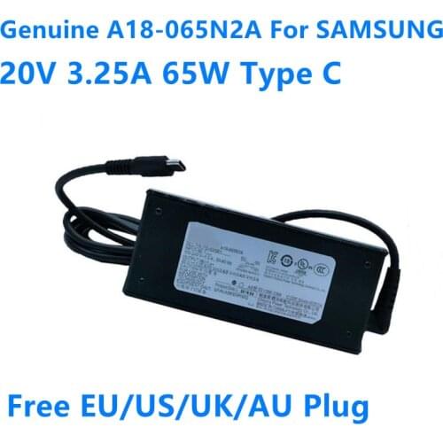Genuine A18-065N2A 20V 3.25A 65W Type C AC Adapter For Samsung PD-65ABH 15V 3A 9V 3A 5V 3A Smart Laptop Power Supply Charger