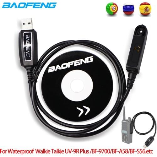 Original Baofeng Waterproof IP67 USB Programming Cable With CD Driver for Baofeng UV 9R Plus UV-9R A58 UV9R Walkie Talkie Radio