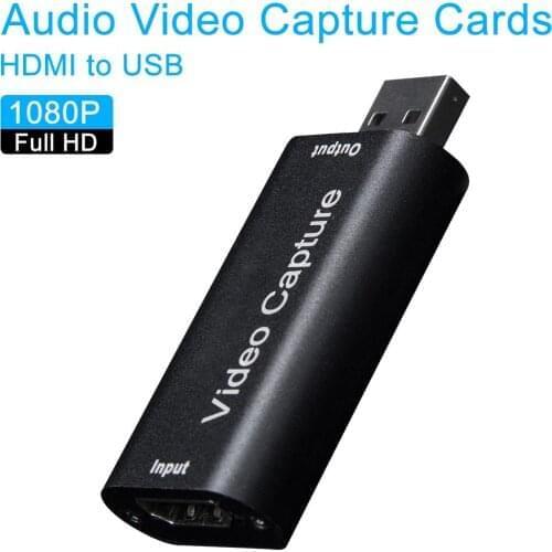 Audio Video Capture Cards HDMI to USB 1080p USB2.0 Record via DSLR Camcorder Camera for High Definition Acquisition Live
