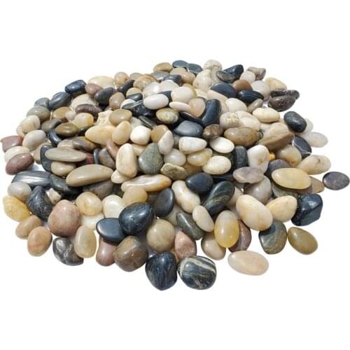 Natural Polished Gravel River Pebbles Rocks Crystal Quartz Stones for Aquarium Fish Turtle Tank Decor Terrarium Landscape