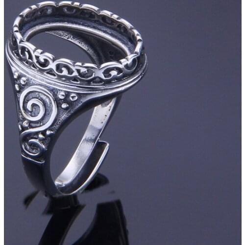 10.5*14.5mm 925 STERLING SILVER Semi Mount Bases Blanks base blank Pad VINTAGE rings ring Setting jewelry gift diy A2980