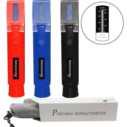 Refractometer Alcoholometer Alcohol meter 0~80%V/V ATC Vodka Whiskey Alcohol Percent Tools Hydrometer concentration spirits test