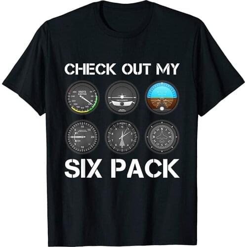 Funny Pilot Top Airplane Six Pack Flight Instruments Gift T-Shirt
