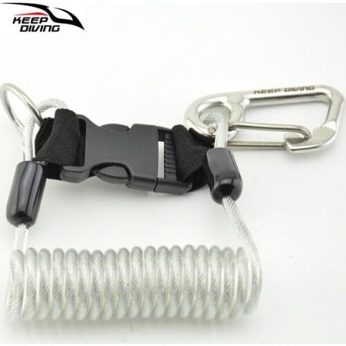 KEEP DIVING Scuba Diving Anti-lost Spiral Spring Coil Lanyard Safety Emergency Tool with One Quick-release Buckle