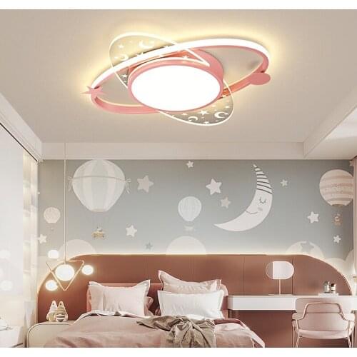 Nordic Creative Star Moon Acrylic LED Gold Pink Ceiling Light for Bedroom Living Dining Children girl boy Room Aisle Indoor Deco