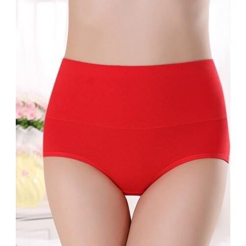 Women Cotton Panties Lingerie Soft Girls Fashion Basic Elastic Breathable Solid Underwear Comfort High Waist Underpants Seamless