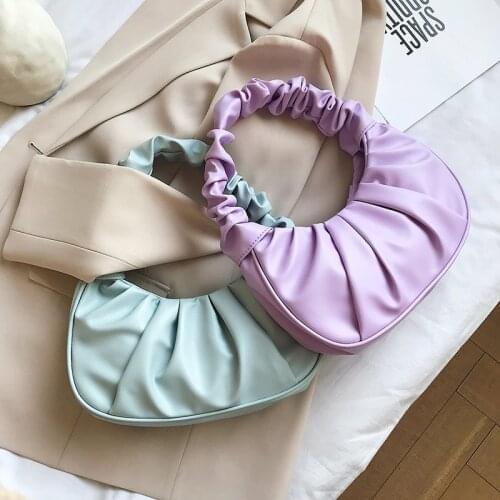 Retro Bags For Women 2021 Vintage Handbags Solid Color Summer Purses Women Bag Lady Hobo Bags Female Pouch Female Leather Clutc
