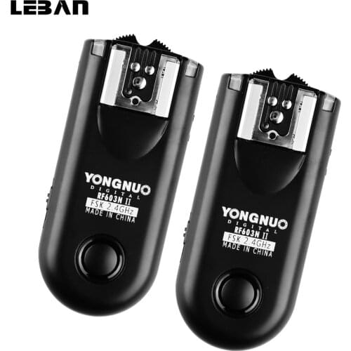 YONGNUO 2pcs RF-603N II Flash Trigger Single Transceivers Set Shutter Release for Nikon RF-603 II N1 or N3