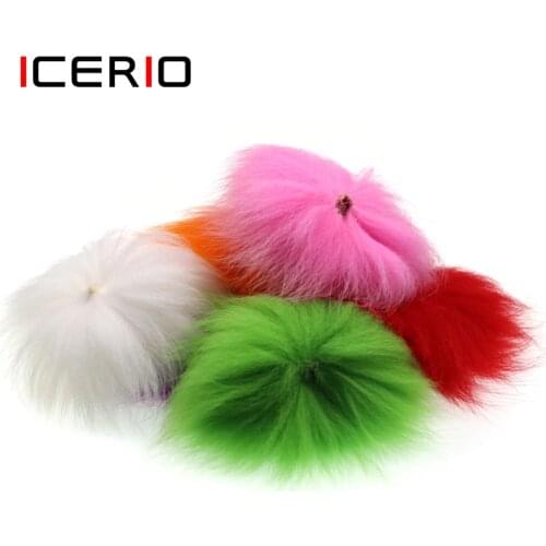 ICERIO 1 piece Arctic Fox Tail Fly Tying Hook Hair Fur Material Dubbing Nymph Salmon Steelhead Streamer Dry Fly