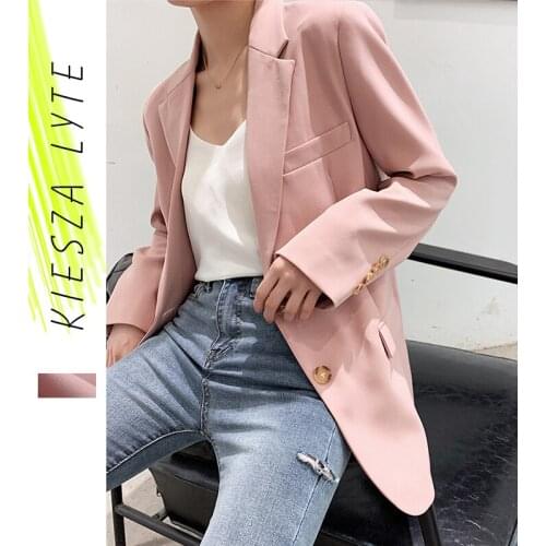Women Office Wear Suit Blazer 2020 Autumn New Sweet Pink Blazers Feminino Lady Suit Jackets Free Shipping