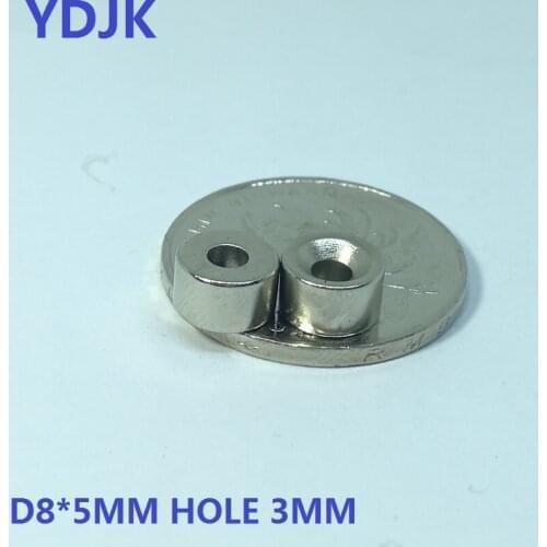 10 20 50PCS/LOT Magnet 8*5 Hole 3 Disc N35 NdFeB Magnets 8x5 hole 3 neodymium MAGNET 8 x 5