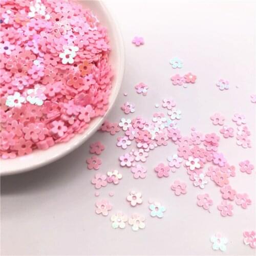 200g/Lot 5mm Flowers Sequin Pink Yellow Blue Loose PVC Sequins For Crafts DIY Sewing Gament Clothing Accessories